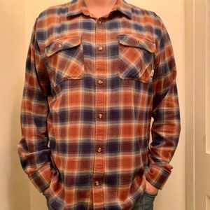 Vans Long Sleeve Flannel - Brown/Blue (XL)